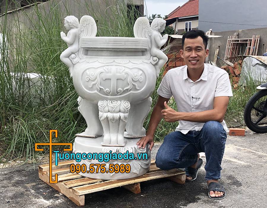 Lư Hương Công Giáo Đá Cao 1m