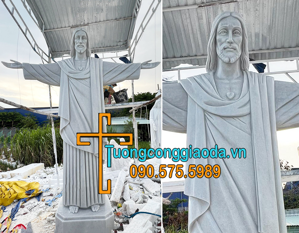 Tượng chúa kitô cứu thế bằng đá tự nhiên nguyên khối