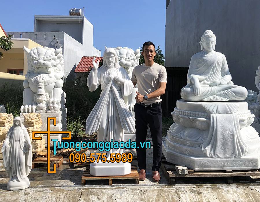 Tượng Chúa Thương Xót Bằng Đá Cẩm Thạch Trắng Về Bảo Lộc
