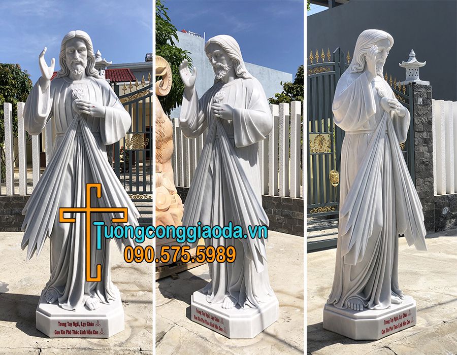 Tượng chúa thương xót hoàn thiện tại xưởng đá Song Toàn