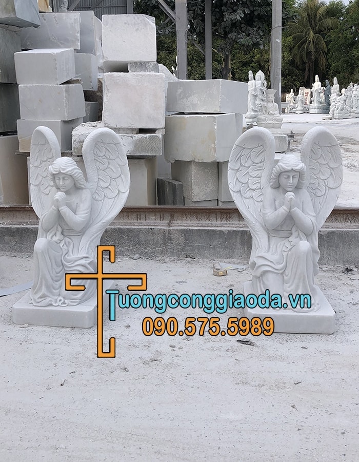 Tượng Thiên Thần Chấp Tay Bằng Đá Đẹp