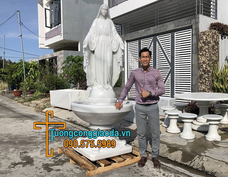 Tượng Đức Mẹ Ban Ơn Đá Trắng Đẹp Nhất