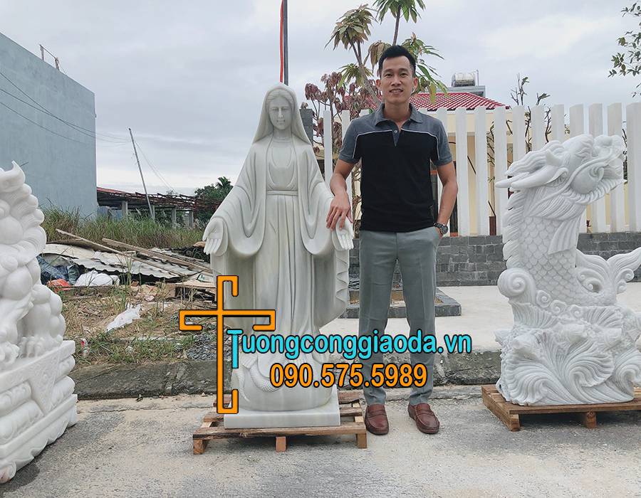 Hoàn Thiện Tượng Đức Mẹ Ban Ơn Bằng Đá Đẹp Nhất Hà Nội