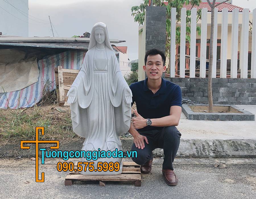 Tượng Đức Mẹ Ban Ơn Đá Trắng Đẹp Tại Bảo Lộc