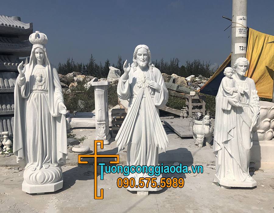 Tượng Đức Mẹ Fatima Đá Trắng Non Nước Đẹp