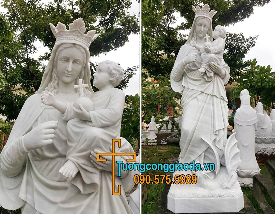 Tượng đức mẹ hằng cứu giúp đá mỹ nghệ Song Toàn