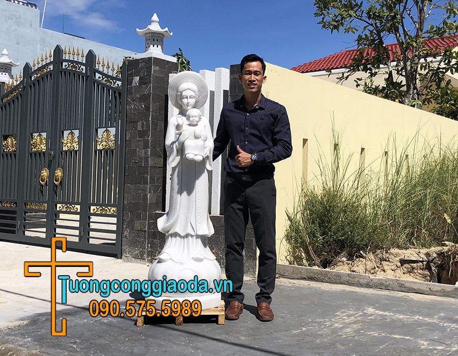 Tượng đức mẹ la vang đá trắng đẹp nhất Đà Nẵng