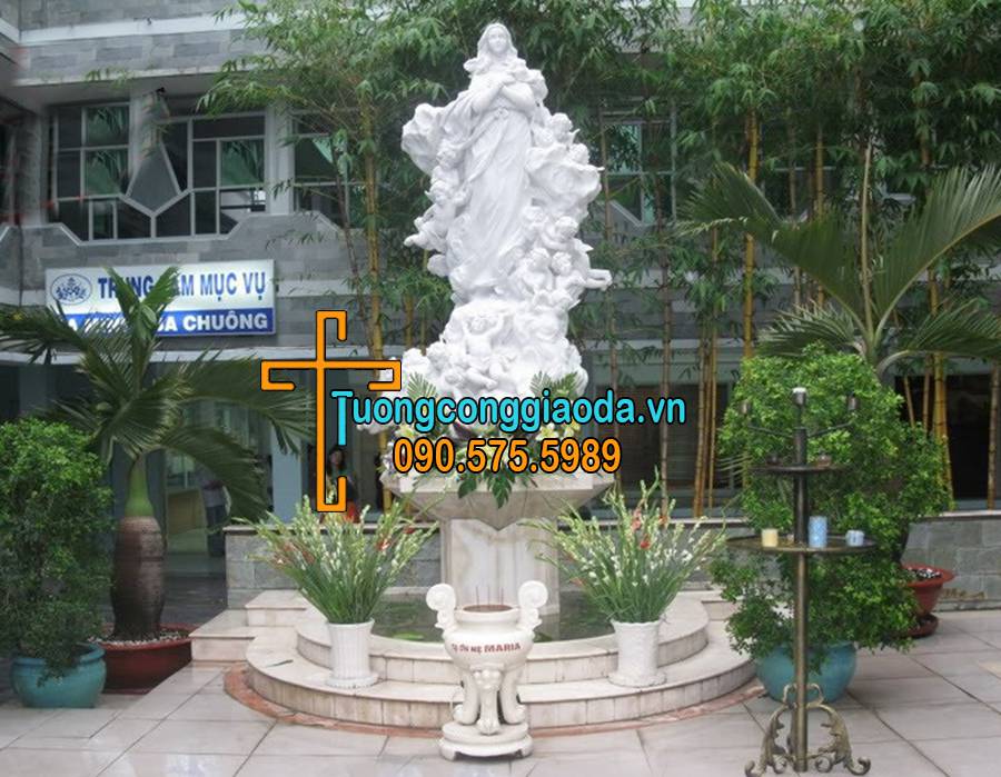 Tượng đức mẹ lên trời đá trắng non nước