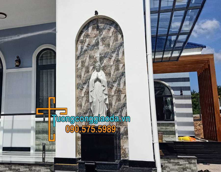 Tượng Đức Mẹ Lộ Đức Đá Tự Nhiên Thờ Tại Gia