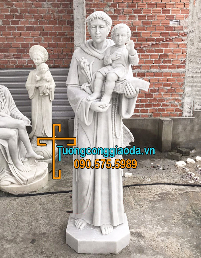 Mẫu tượng thánh anton bồng chúa bằng đá cẩm thạch đẹp