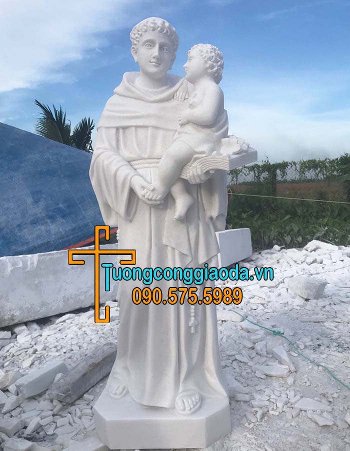 Mẫu tượng thánh anton bồng chúa đẹp đá mỹ nghệ Song Toàn