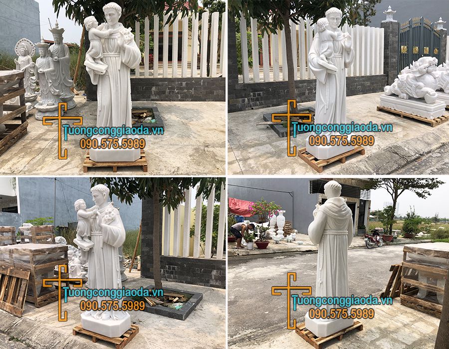 Tượng thánh anton bằng đá cẩm thạch nguyên khối