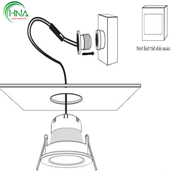 Lắp đặt đèn led âm trần thạch cao nguồn liền