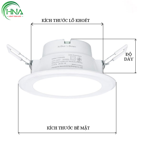 Kích thước đèn led âm trần 12w