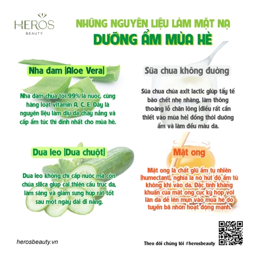 Những nguyên liệu tự nhiên làm mặt nạ dưỡng ẩm ngày hè tốt nhất
