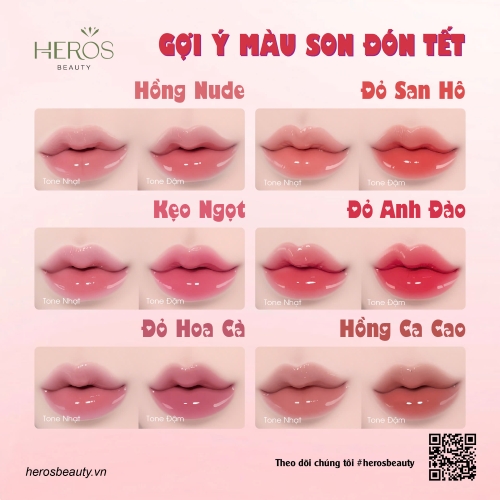 Gợi ý màu son trẻ trung cho ngày Tết 