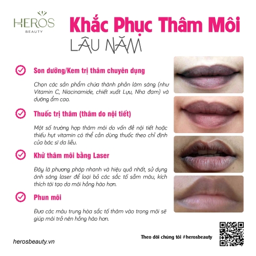 Cách khắc phục môi thâm lâu năm hiệu quả