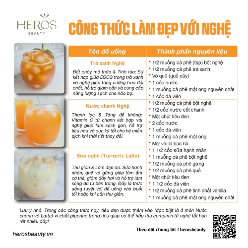 3 Công thức làm đẹp cực dễ dàng với nghệ mà bạn không nên bỏ qua