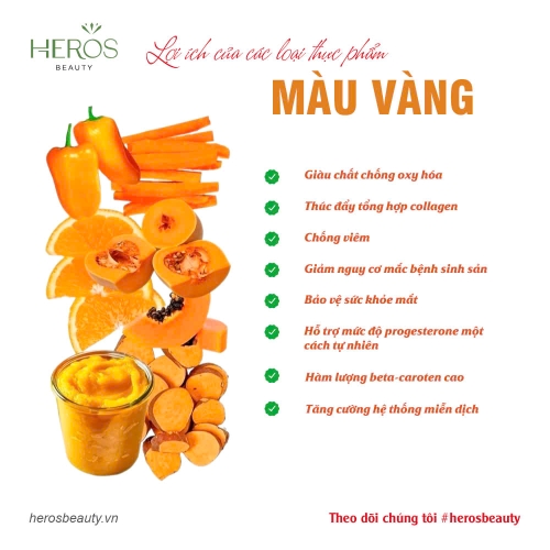 LỢI ÍCH CỦA CÁC LOẠI THỰC PHẨM MÀU VÀNG