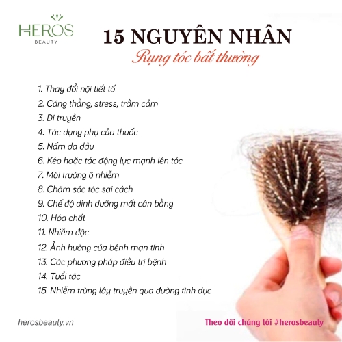 15 Nguyên nhân gây rụng tóc bất thường