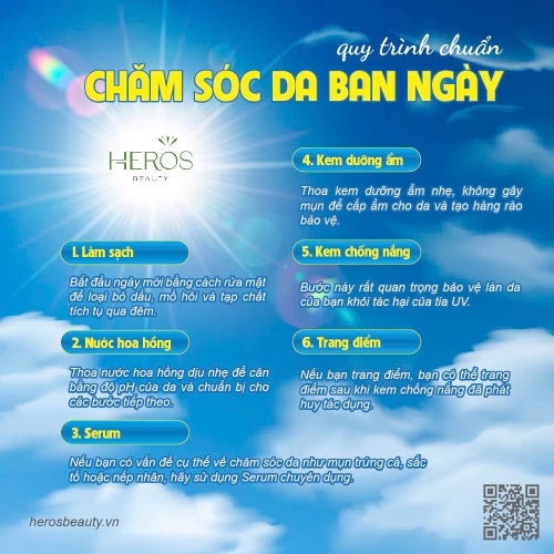 Quy trình chuẩn chăm sóc da ban ngày