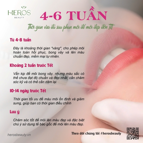 Thời gian vừa đủ sau phun môi để môi đẹp đón tết là khi nào?