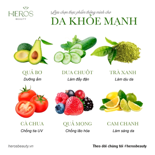 Lựa chọn thực phẩm thông minh cho làn da khỏe mạnh