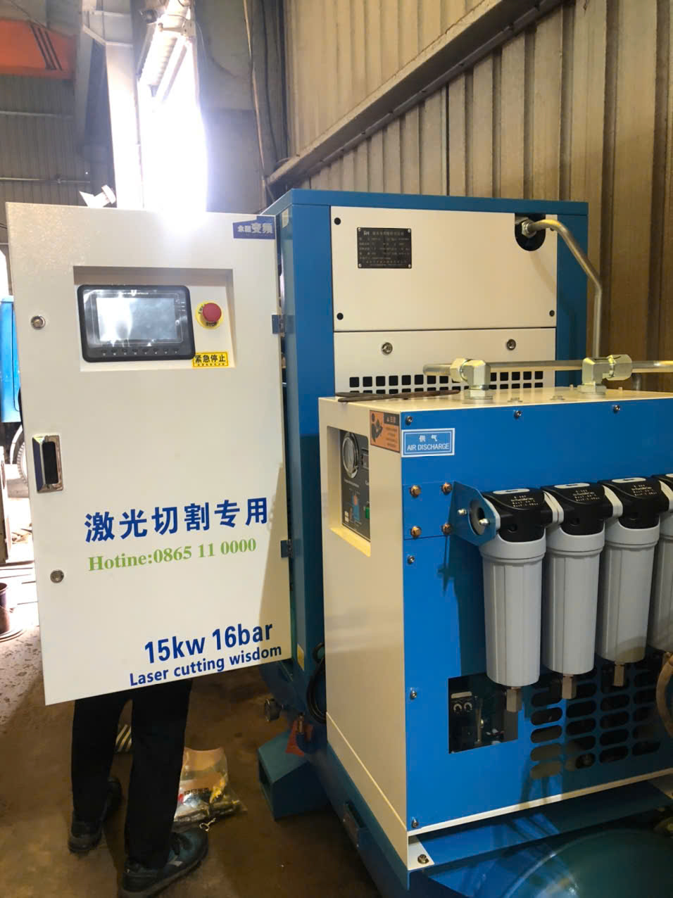 Lắp đặt máy nén khí 15kw Thạch Thất và Phú Xuyên Hà Nội