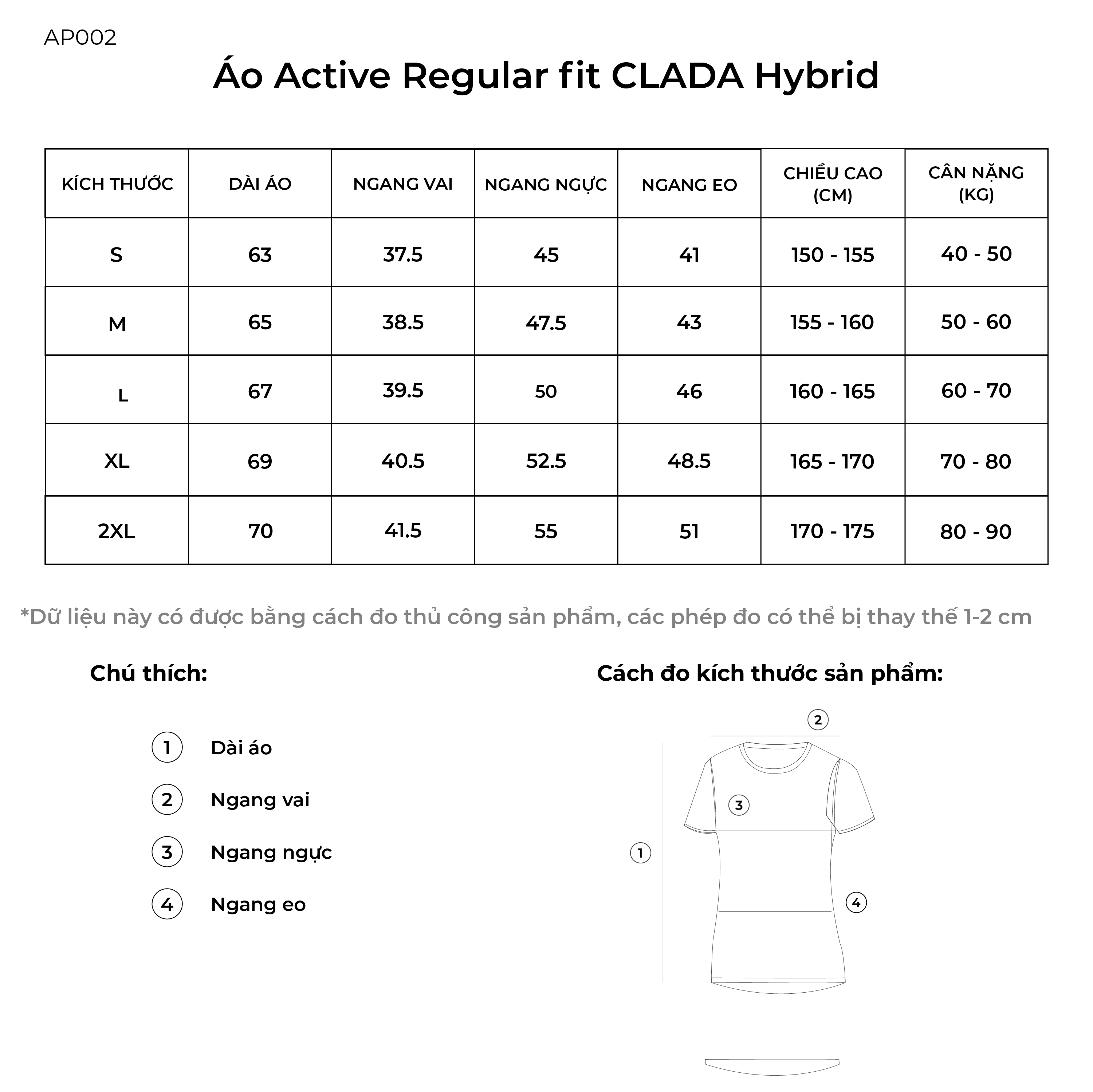 Áo Active Regular Fit CLADA Hybrid - AP002