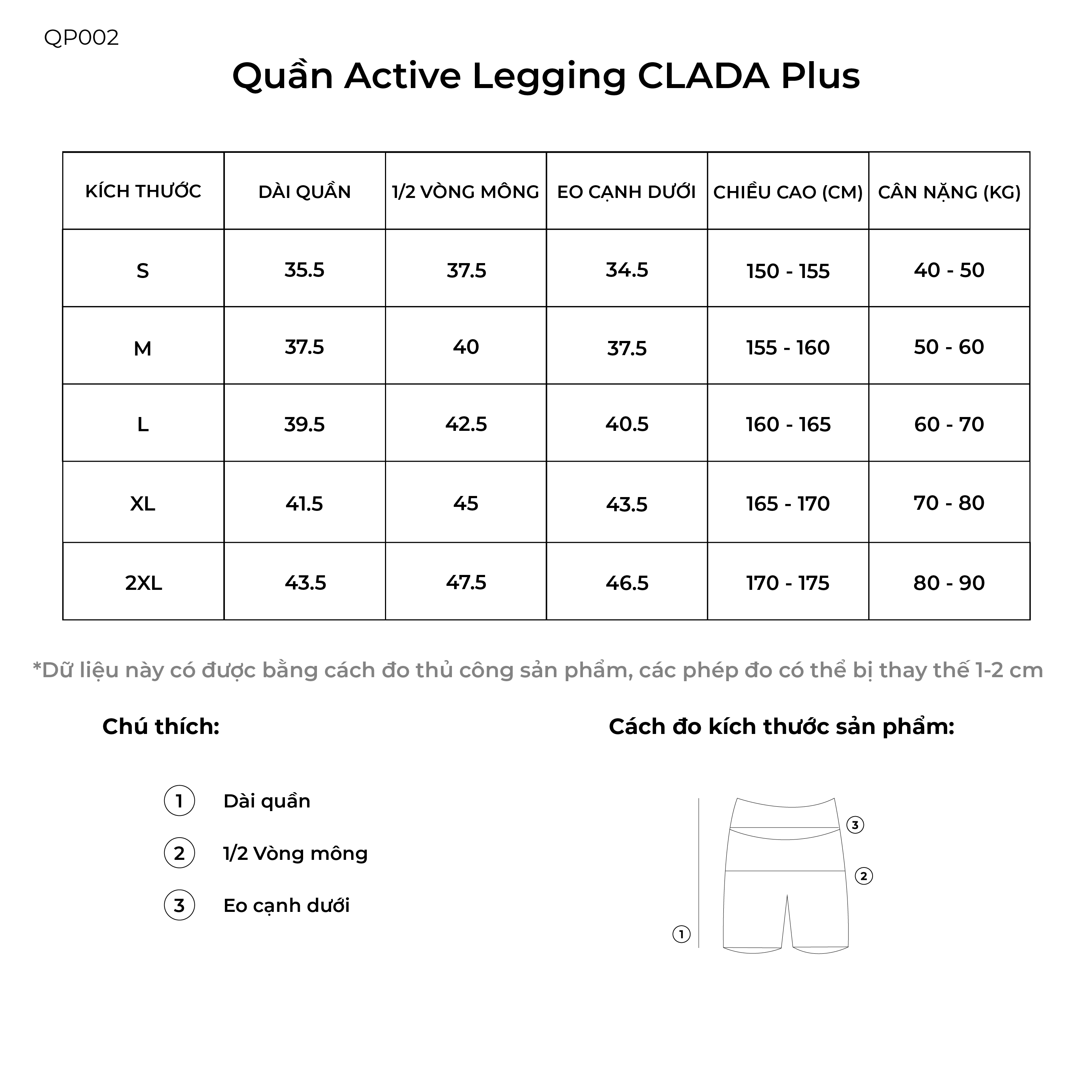 Quần Biker Legging CLADA Hybrid - QP002