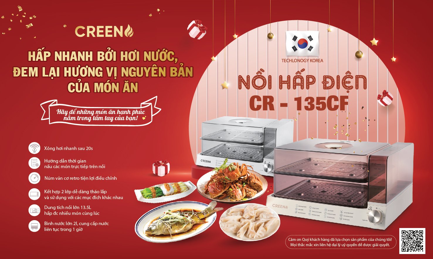 Nồi hấp Creen - Giải pháp cho các món ăn ngày tết