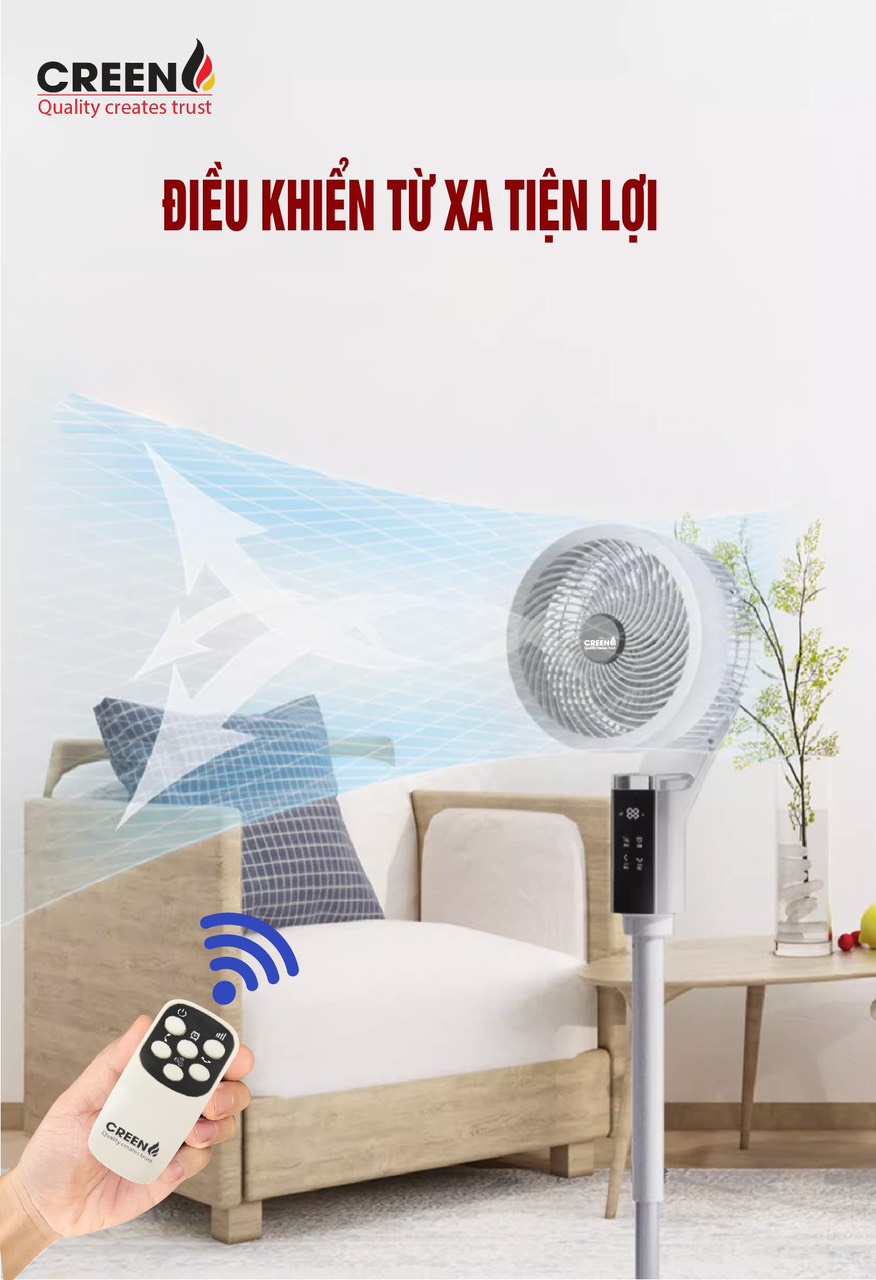 Quạt tuần hoàn không khí CREEN - Lưu thông gió 3 chiều