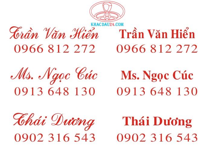 khắc dấu tên và số điện thoại