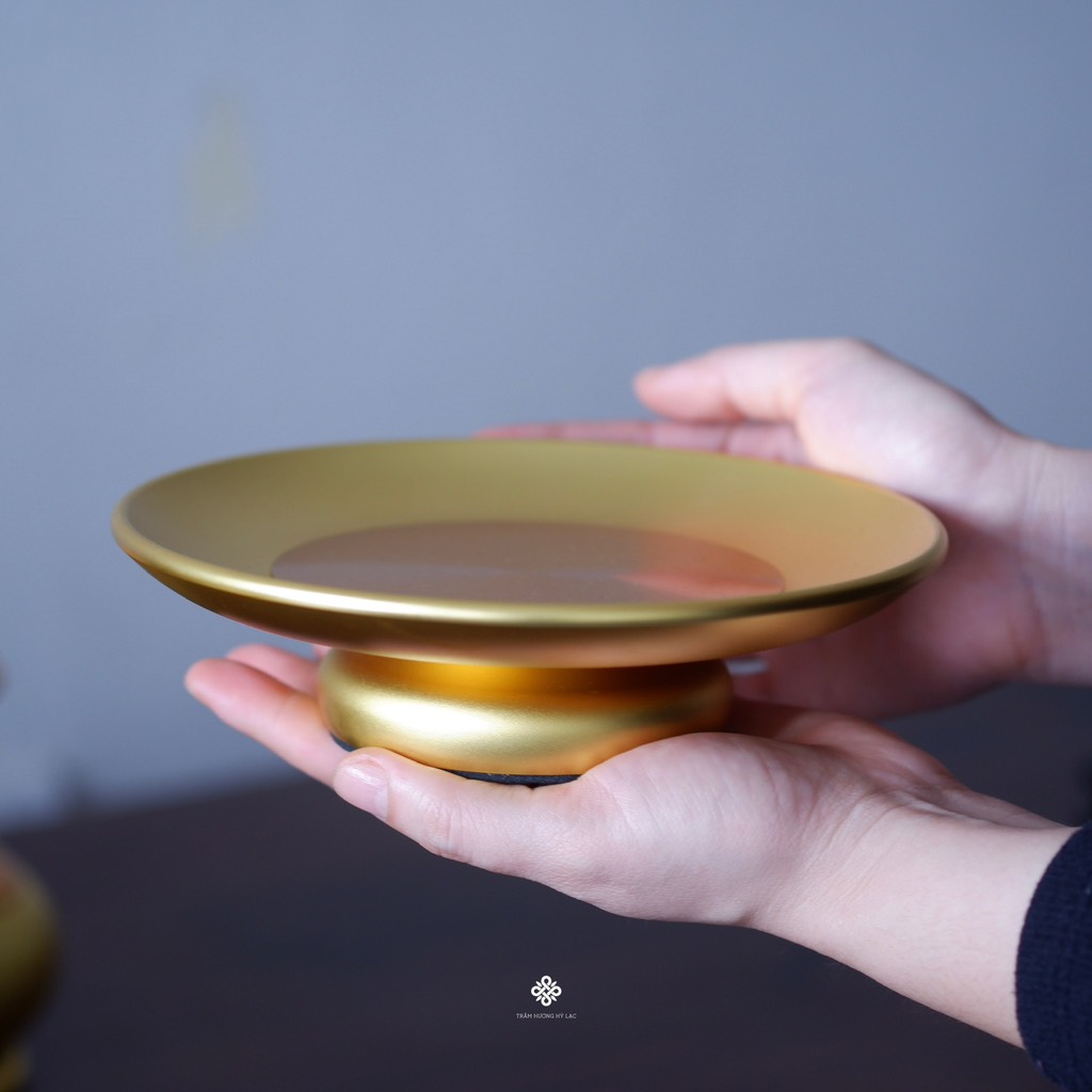 Đĩa bồng đồng vàng