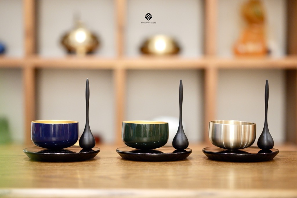 Chuông đồng Zuiryu Nhật Bản xanh lá 5.6cm