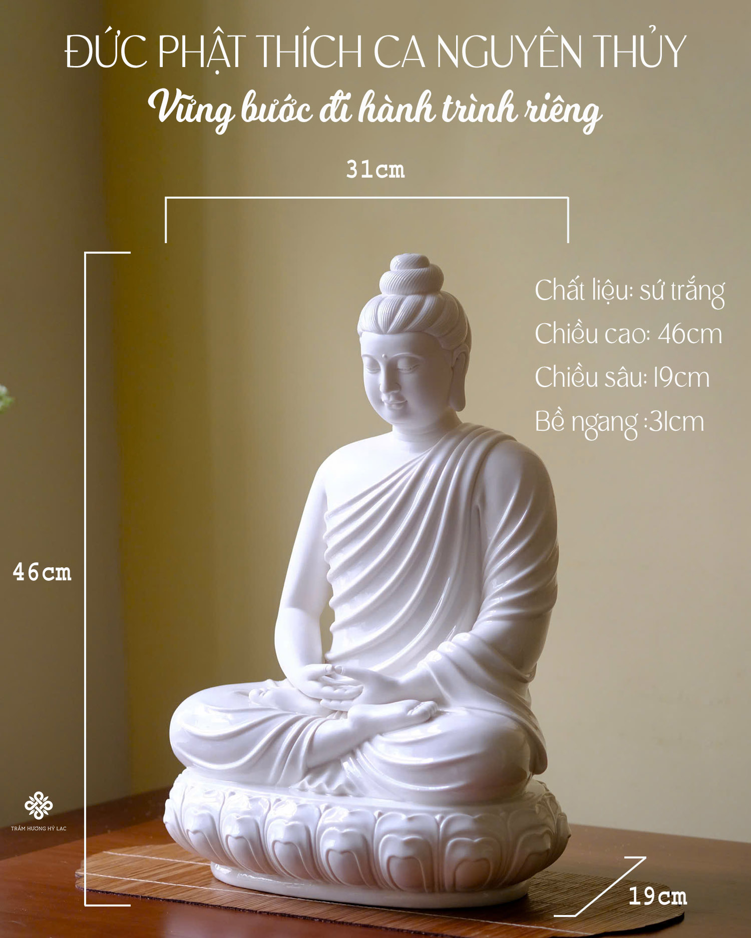 Tượng Đức Phật Thích Ca nguyên thủy 46cm