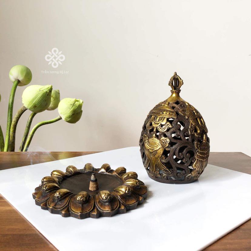 Lư đồng 8 biểu tượng cát tường giả cổ