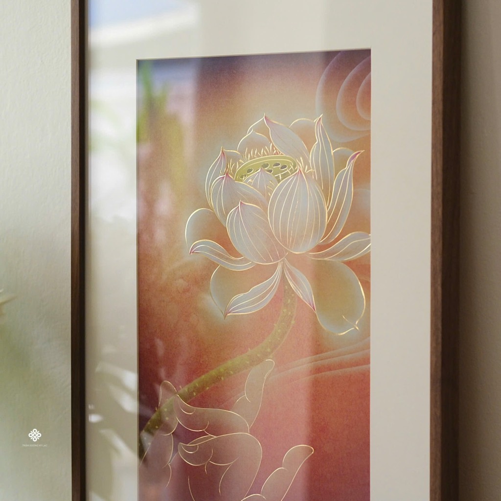 Tranh đồng khắc tay Liên hoa thủ ấn