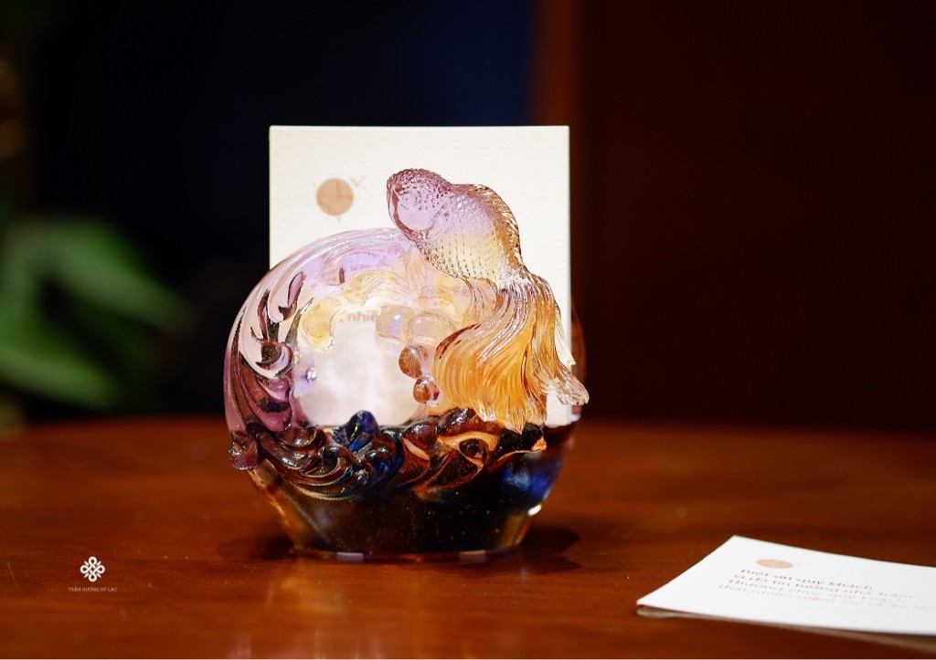 Đế đựng danh thiếp song ngư hỷ lạc