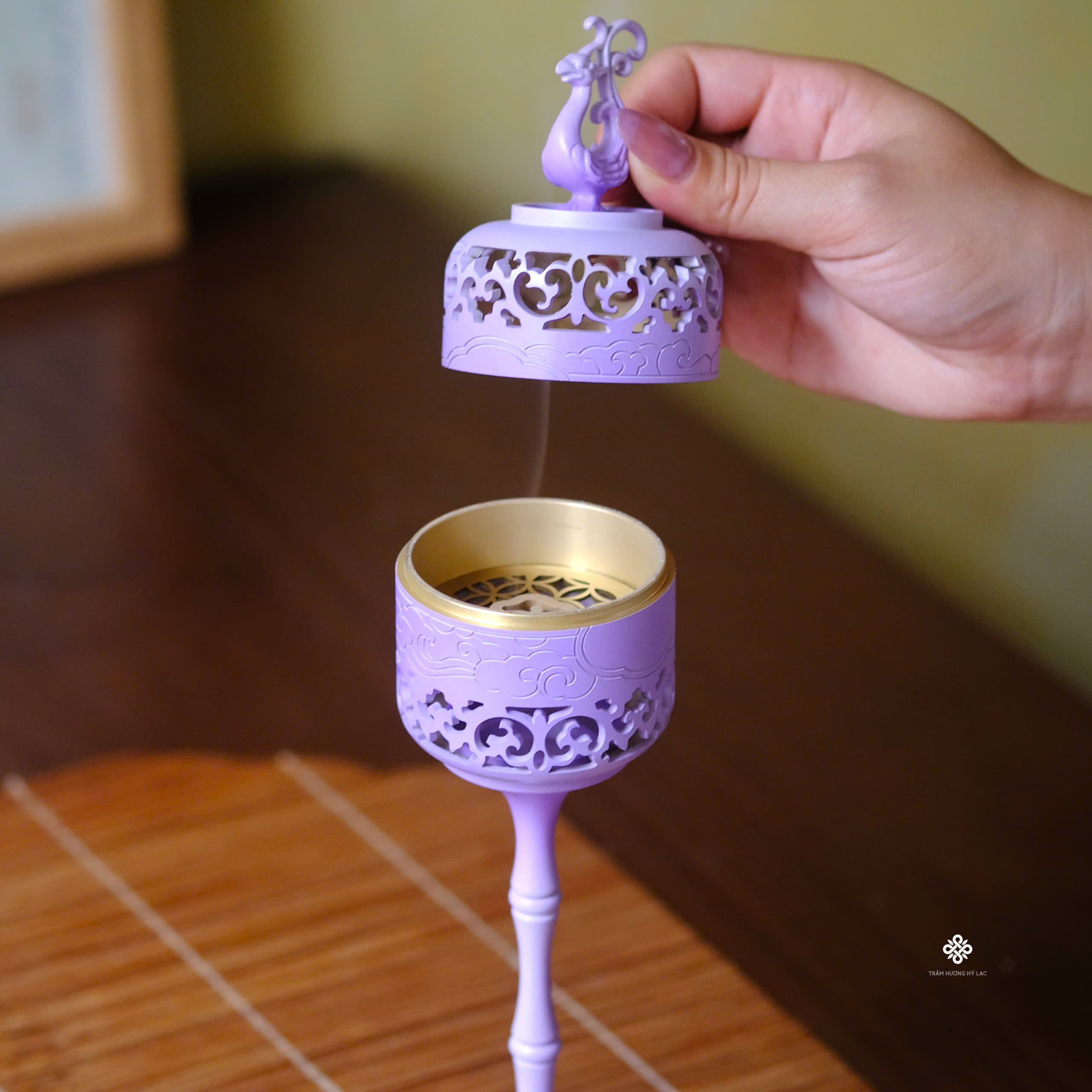 Lư đồng phượng hoàng - màu tím