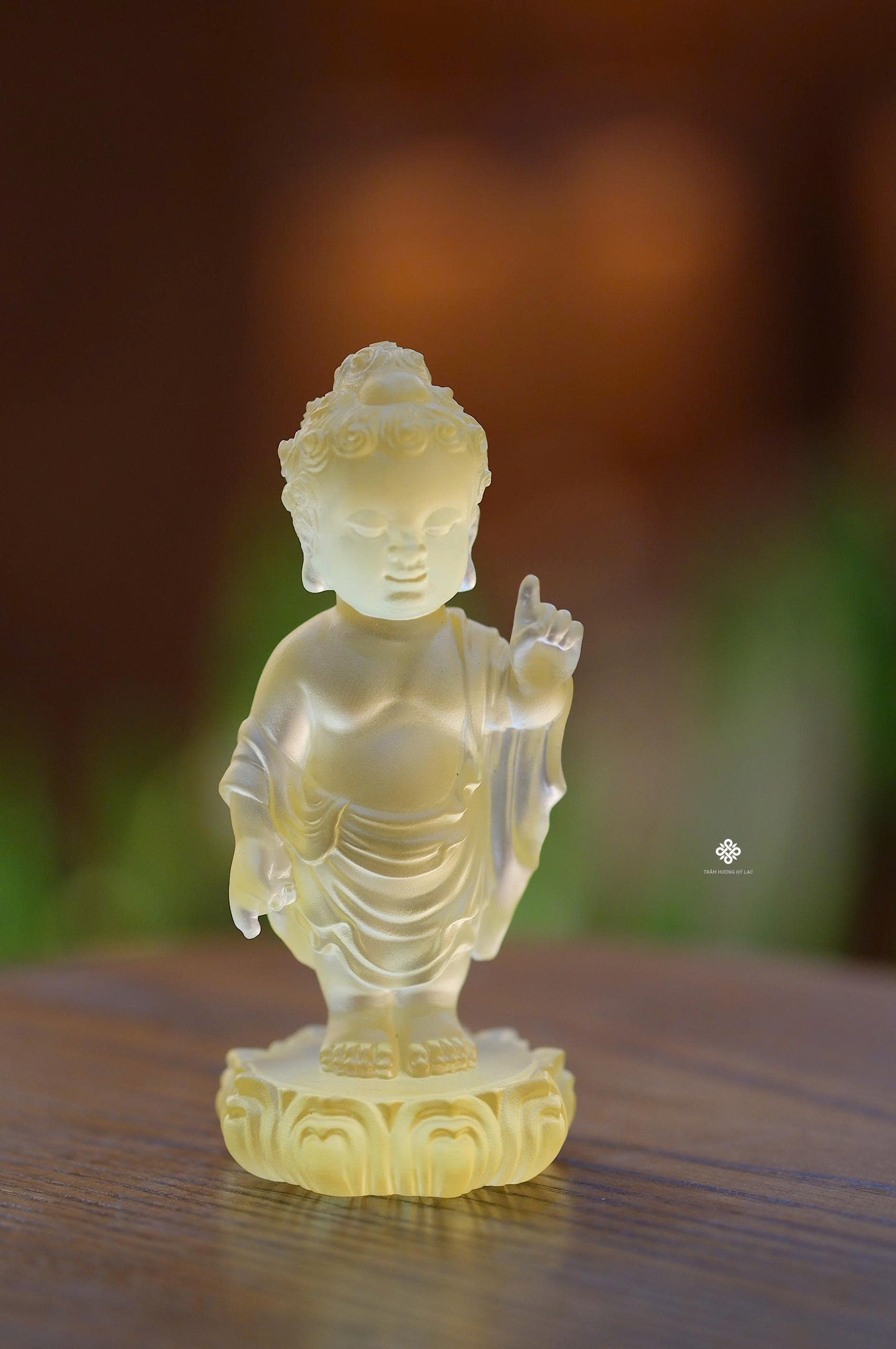 Góc an tắm Đức Phật Thích Ca đản sanh lưu ly vàng mini