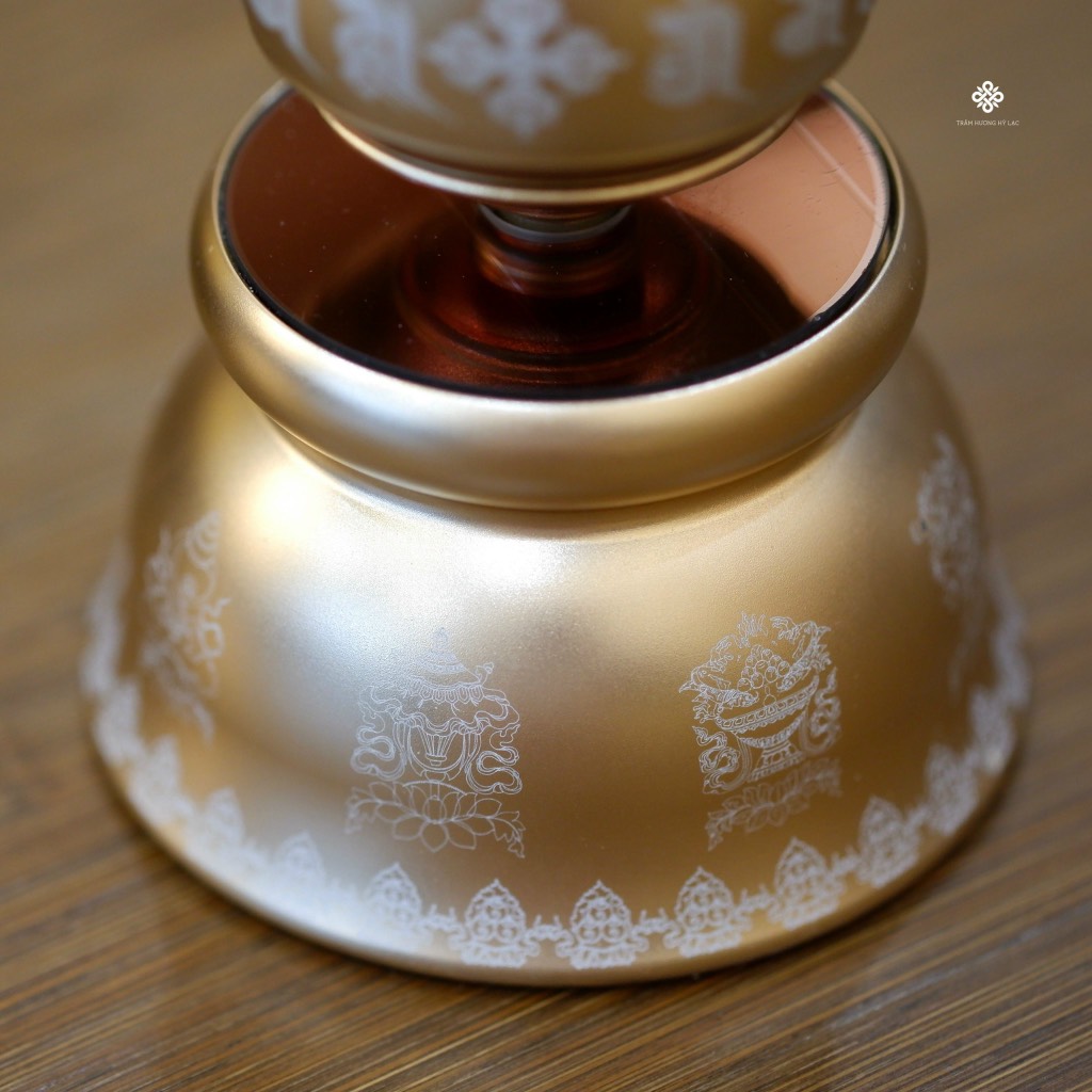 Kinh luân bát bảo cát tường màu bạc