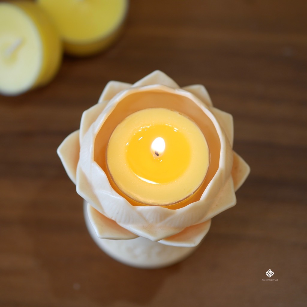 Nến bơ cao cấp 100 viên màu vàng vỏ nhựa - 4h