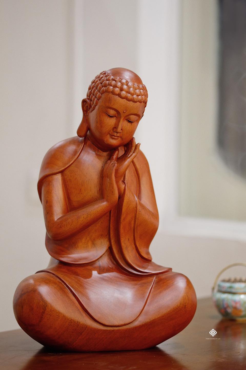 Tượng Phật an lạc gỗ gụ
