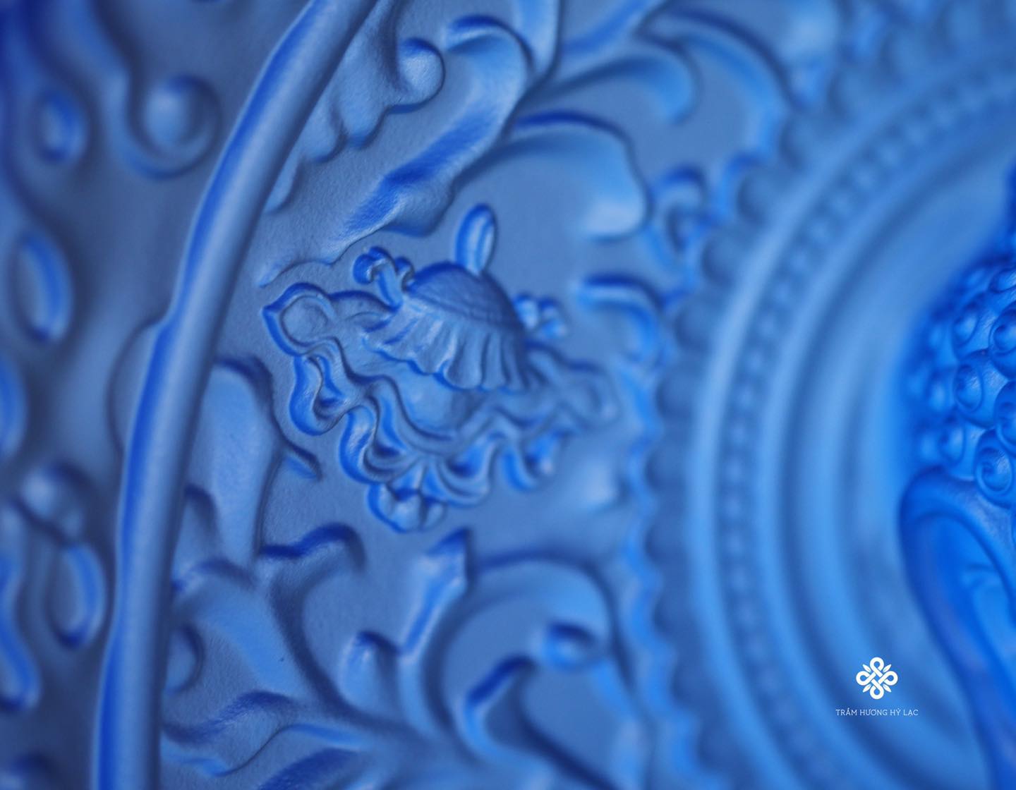 Tượng Phật Dược Sư lưu ly xanh kèm đế 31.5cm