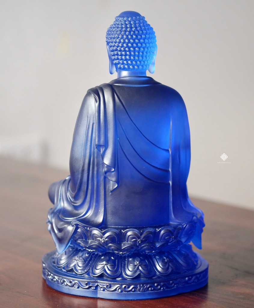 Tượng Đức Phật Dược Sư lưu ly xanh dương 30cm