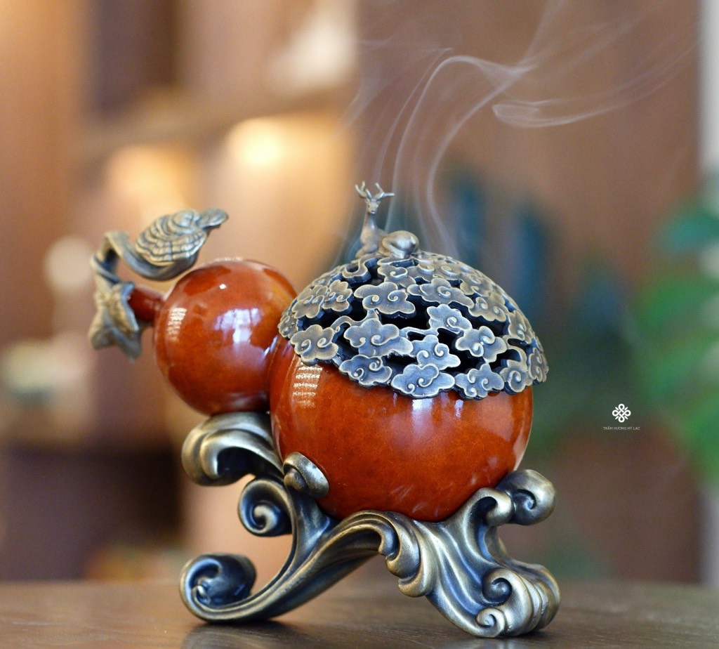 Lư đồng hồ lô cát tường đỏ