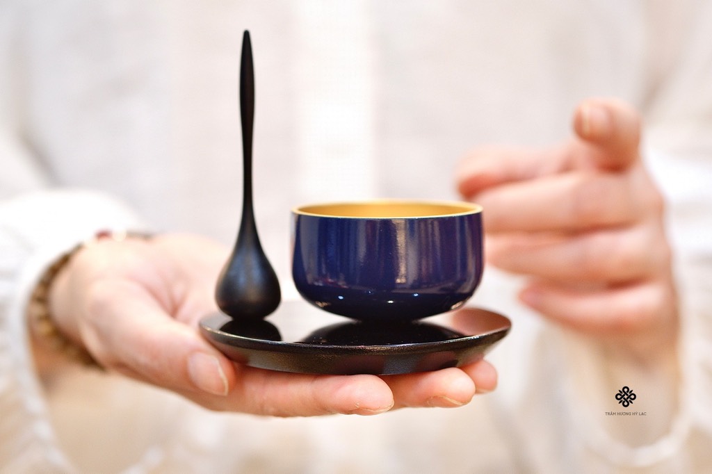 Chuông đồng Zuiryu Nhật Bản xanh dương 5.6cm