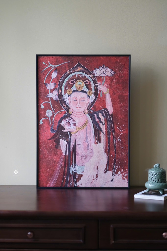 Tranh Quan Âm liên hoa Bồ tát 42x60cm
