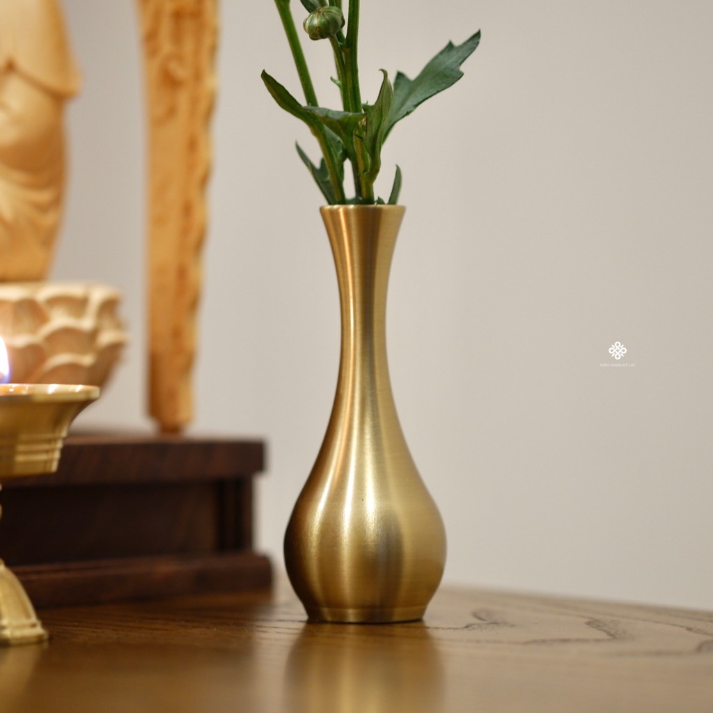 Bình hoa đồng trơn 8cm